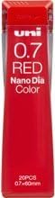 uni Mitsubishi Pencil Mechanical Pencil Lead Refill Nano Dia Color 0.7mm Red, U07202NDC.15, Set of 3