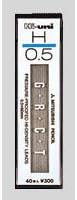 uni Mitsubishi Pencil Mechanical Pencil Lead Refill Hi-uni 0.5mm H, HU05300H, Set of 3
