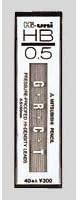 uni Mitsubishi Pencil Mechanical Pencil Lead Refill Hi-uni 0.5mm HB, HU05300HB, Set of 2