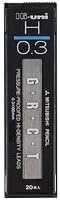 uni Mitsubishi Pencil Mechanical Pencil Lead Refill Hi-uni 0.3mm H, HU03300H, Set of 5
