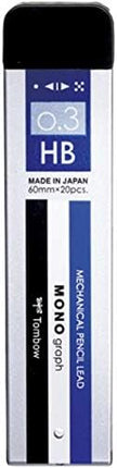 Tombow Mechanical Pencil Lead Refill MONO graph MG 0.3mm HB, R3-MGHB01, Set of 4
