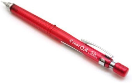PILOT Mechanical Pencil S3, 0.4mm, Transparent Red, HPS-30R-TR4, Set of 10