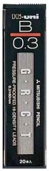 uni Mitsubishi Pencil Mechanical Pencil Lead Refill Hi-uni 0.3mm B, HU03300B, Set of 3