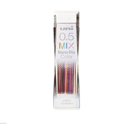 uni Mitsubishi Pencil Mechanical Pencil Lead Refill Nano Dia Color 0.5mm MIX, U05202NDCMIX, Set of 10