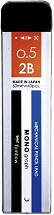 Tombow Mechanical Pencil Lead Refill MONO graph MG 0.5mm 2B, R5-MG2B01, Set of 4
