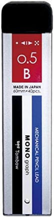 Tombow Mechanical Pencil Lead Refill MONO graph MG 0.5mm B, R5-MGB01, Set of 7