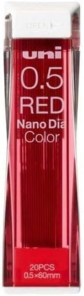 uni Mitsubishi Pencil Mechanical Pencil Lead Refill Nano Dia Color 0.5mm Red, U05202NDC.15, Set of 4