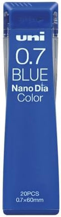 uni Mitsubishi Pencil Mechanical Pencil Lead Refill Nano Dia Color 0.7mm Blue, U07202NDC.33, Set of 10