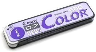PILOT Color Eno Mechanical Pencil Lead Refill 0.7mm Violet, HRF7C-20-V, Set of 10