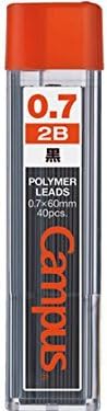 KOKUYO Campus Mechanical Pencil Lead Refill 0.7mm 2B, PSR-C2B7, Set of 10