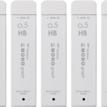 Tombow Mechanical Pencil Lead Refill MONO graph MG 0.5mm HB Gray, R5-MGHB72-5P