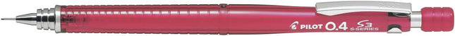 PILOT Mechanical Pencil S3, 0.4mm, Transparent Red, 10 Pieces, HPS300R10TR4