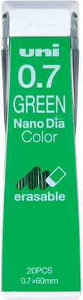 uni Mitsubishi Pencil Mechanical Pencil Lead Refill Nano Dia Color 0.7mm Green, U07202NDC.6, Set of 2