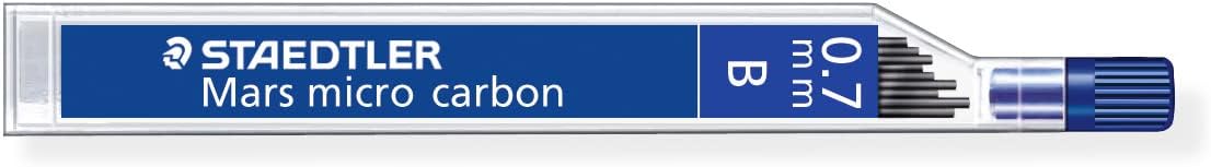 Staedtler Mechanical Pencil Lead Refill Mars Micro Carbon 0.7mm B, 250 07-B