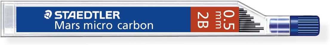 Staedtler Mechanical Pencil Lead Refill Mars Micro Carbon 0.5mm 2B, 250 05-2B
