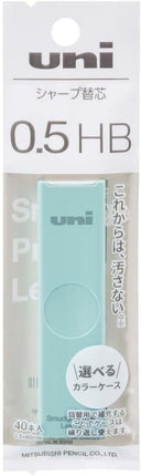 uni Mitsubishi Pencil Mechanical Pencil Lead Refill uni Color Case Aqua 0.5mm HB, Packed, ULSF051PHB.32
