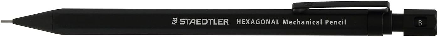 STAEDTLER HEXAGONAL Mechanical Pencil, 0.5mm, Clean Black, 925 77-05B