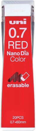 uni Mitsubishi Pencil Mechanical Pencil Lead Refill Nano Dia Color 0.7mm Red, U07202NDC.15, Set of 4