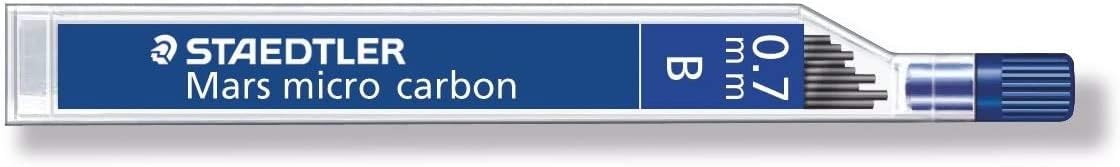 Staedtler Mechanical Pencil Lead Refill Mars Micro Carbon 0.7mm B, 250 07-B, Set of 3