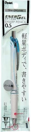 Pentel Mechanical Pencil Energize Pencil 0.5mm, Pearl White Sky Blue, XPL75-SW, Packed