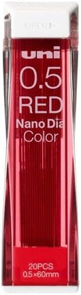 uni Mitsubishi Pencil Mechanical Pencil Lead Refill Nano Dia Color 0.5mm Red, U05202NDC.15, Set of 2