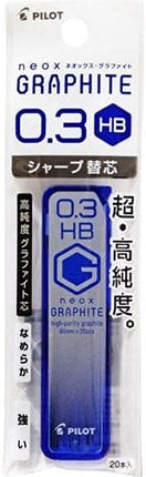 PILOT Mechanical Pencil Lead Refill neox GRAPHITE 0.3mm HB, Packed, PHRF3G20HB