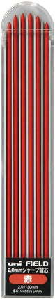 uni Mitsubishi Pencil Mechanical Pencil Lead Refill FiELD 2.0mm Red Lead, 10 Pieces, U203101P.15