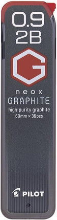 PILOT Mechanical Pencil Lead Refill neox GRAPHITE 0.9mm 2B, 10 Pieces, HRF9G2002B