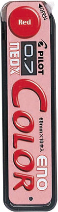 PILOT Color Eno Mechanical Pencil Lead Refill 0.7mm Red, 10 Pieces, HRF7C-2S10R