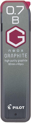 PILOT Mechanical Pencil Lead Refill neox GRAPHITE 0.7mm B, 10 Pieces, HRF7G200B