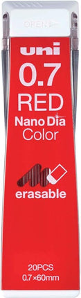 uni Mitsubishi Pencil Mechanical Pencil Lead Refill Nano Dia Color 0.7mm Red, U07202NDC.15