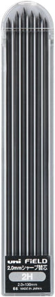 uni Mitsubishi Pencil Mechanical Pencil Lead Refill FiELD 2.0mm 2H, 10 Pieces, U202101P2H