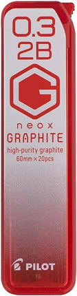PILOT Mechanical Pencil Lead Refill neox GRAPHITE 0.3mm 2B, HRF3G-20-2B