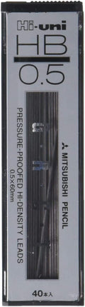 uni Mitsubishi Pencil Mechanical Pencil Lead Refill Hi-uni 0.5mm HB, HU05300HB, Set of 4