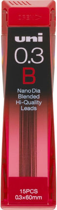 uni Mitsubishi Pencil Mechanical Pencil Lead Refill Nano Dia 0.3mm B, U03202NDB