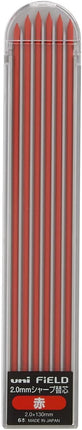 uni Mitsubishi Pencil Mechanical Pencil Lead Refill uniFiELD Shokunin Senka, 2.0mm Red, U203101P.15