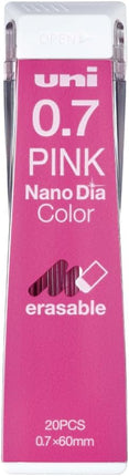 uni Mitsubishi Pencil Mechanical Pencil Erasable Color Lead Refill Nano Dia Color 0.7mm Pink, 10 Pieces, U07202NDC.13