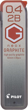 PILOT Mechanical Pencil Lead Refill neox GRAPHITE 0.4mm 2B, 10 Pieces, HRF4G2002B