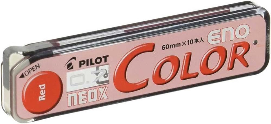 PILOT Color Eno Mechanical Pencil Lead Refill 0.7mm Red, HRF7C-20-R, Set of 10