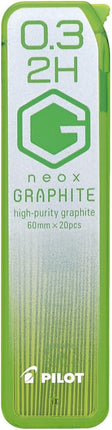 PILOT Mechanical Pencil Lead Refill neox GRAPHITE 0.3mm 2H, 10 Pieces, HRF3G2002H