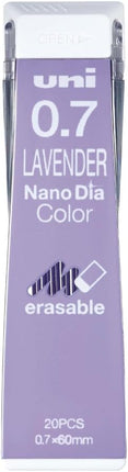 uni Mitsubishi Pencil Mechanical Pencil Erasable Color Lead Refill Nano Dia Color 0.7mm Lavender, 10 Pieces, U07202NDC.34