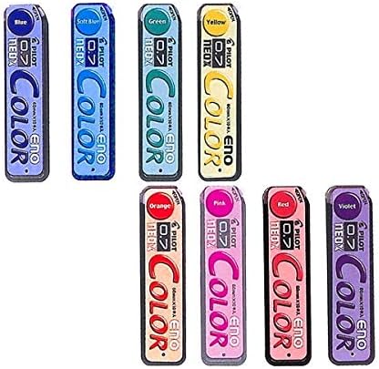 PILOT Color Eno Mechanical Pencil Lead Refill 0.7mm 8-Color Set, HRF7C-20