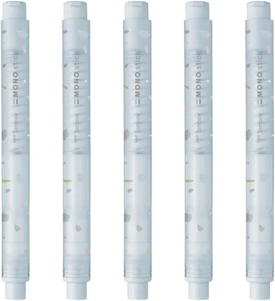 Tombow, Pen-Style Eraser, MONO stick, Powder Blue, 5-Pack, JCC-123A-5P