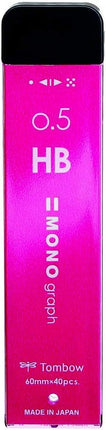 Tombow Mechanical Pencil Lead Refill MONO graph MG 0.5mm HB, R5-MGHB81, Set of 4