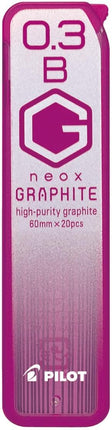 PILOT Mechanical Pencil Lead Refill neox GRAPHITE 0.3mm B, 10 Pieces, HRF3G200B
