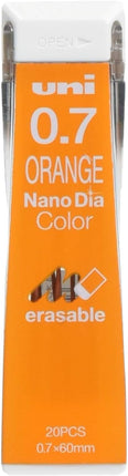 uni Mitsubishi Pencil Mechanical Pencil Lead Refill Nano Dia Color 0.7mm Orange, U07202NDC.4