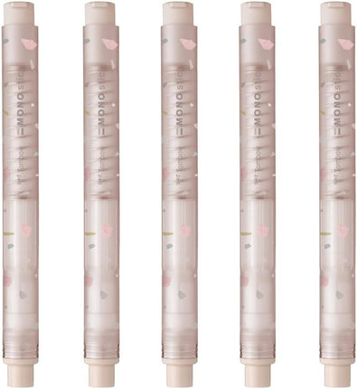 Tombow, Pen-Style Eraser, MONO stick, Pink Beige, 5-Pack, JCC-123D-5P