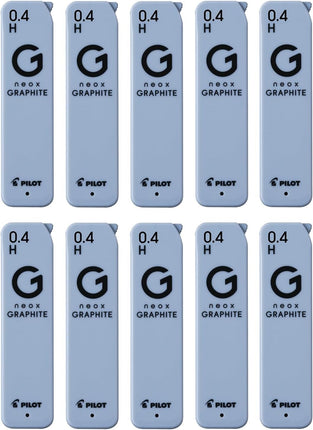 PILOT Mechanical Pencil Lead Refill neox GRAPHITE 0.4mm H, 10 Pieces, 10HRFG04H