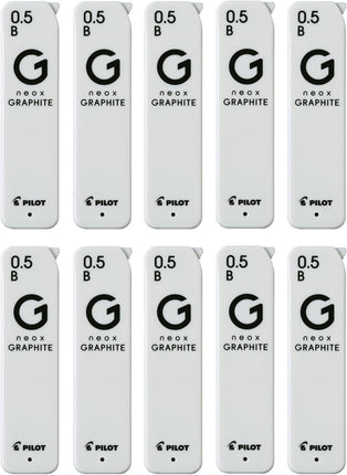 PILOT Mechanical Pencil Lead Refill neox GRAPHITE 0.5mm B, 10 Pieces, 10HRFG05B