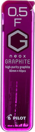 PILOT Mechanical Pencil Lead Refill neox GRAPHITE 0.5mm F, HRF5G-20-F